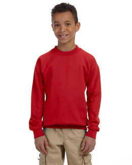 Gildan Youth 50/50 Crewneck Sweatshirt G180B | Red - Front