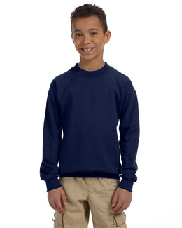Gildan Youth 50/50 Crewneck Sweatshirt G180B | Navy - Front