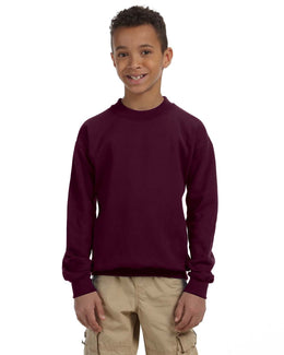 Gildan Youth 50/50 Crewneck Sweatshirt G180B | Maroon - Front