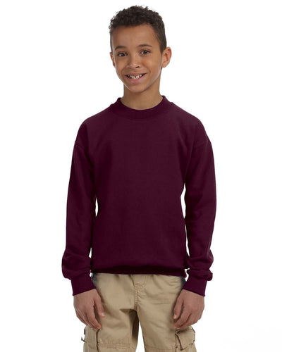 Gildan Youth 50/50 Crewneck Sweatshirt G180B | Maroon - Front