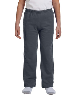 Gildan Youth Heavy Blend 50/50 Open-Bottom Sweatpants G184B | Charcoal - Front
