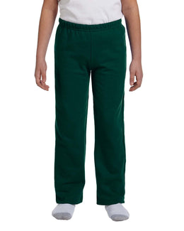 Gildan Youth Heavy Blend 50/50 Open-Bottom Sweatpants G184B | Forest Green - Front