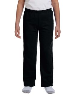 Gildan Youth Heavy Blend 50/50 Open-Bottom Sweatpants G184B | Black - Front