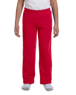 Gildan Youth Heavy Blend 50/50 Open-Bottom Sweatpants G184B | Red - Front