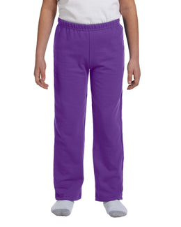 Gildan Youth Heavy Blend 50/50 Open-Bottom Sweatpants G184B | Purple - Front