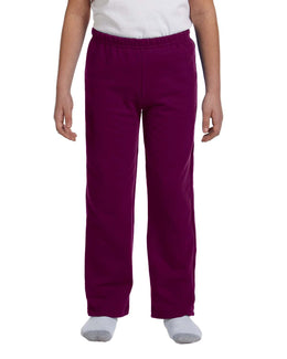 Gildan Youth Heavy Blend 50/50 Open-Bottom Sweatpants G184B | Maroon - Front