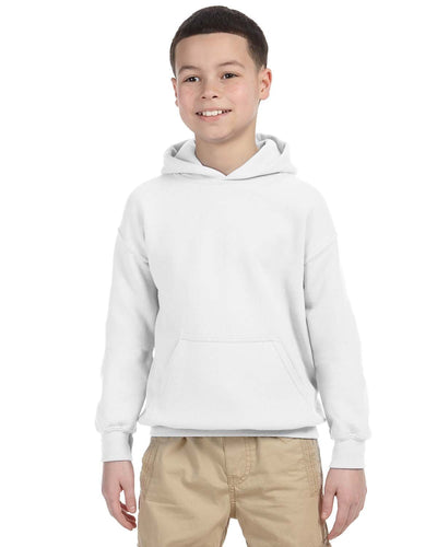 Gildan Youth Lightweight 50/50 Hoodie G185B | White - Front
