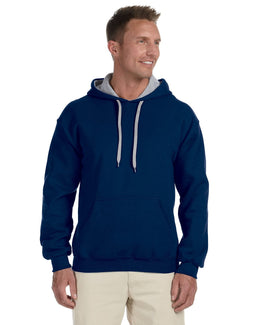Gildan Heavy Blend Contrast Hooded Sweatshirt G185C | Navy/ Sport Grey - Front