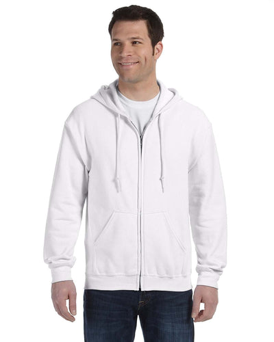 Gildan Heavy Blend 50/50 Full-Zip Hooded Sweatshirt G186 | White - Front