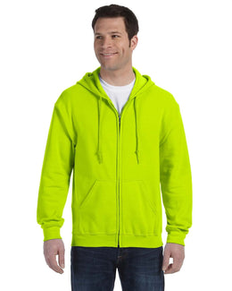 Gildan Heavy Blend 50/50 Full-Zip Hooded Sweatshirt G186 | Safety Green - Front