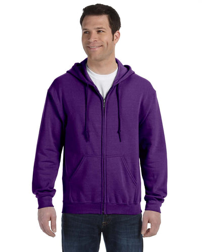 Gildan Heavy Blend 50/50 Full-Zip Hooded Sweatshirt G186 | Purple - Front