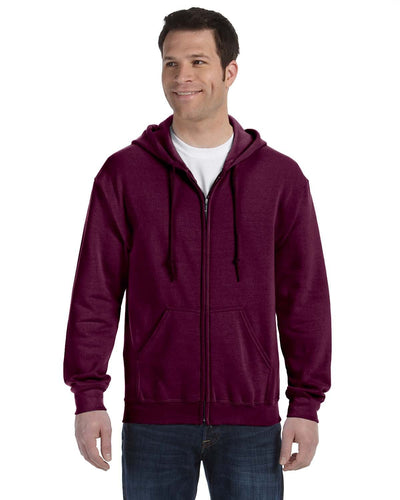 Gildan Heavy Blend 50/50 Full-Zip Hooded Sweatshirt G186 | Maroon - Front