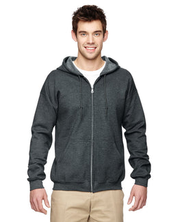 Gildan Heavy Blend 50/50 Full-Zip Hooded Sweatshirt G186 | Dark Heather - Front