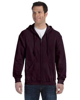 Gildan Heavy Blend 50/50 Full-Zip Hooded Sweatshirt G186 | Dark Chocolate - Front