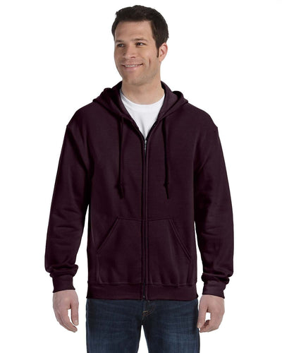 Gildan Heavy Blend 50/50 Full-Zip Hooded Sweatshirt G186 | Dark Chocolate - Front