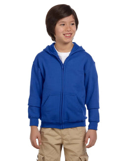 Gildan Youth Heavy Blend 50/50 Full-Zip Hooded Sweatshirt G186B | Royal - Front