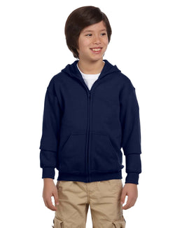 Gildan Youth Heavy Blend 50/50 Full-Zip Hooded Sweatshirt G186B | Navy - Front