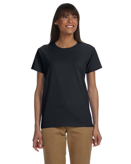 Gildan Ladies Ultra Cotton Heavyweight T-Shirt G200L | Black - Front