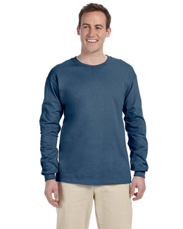 Gildan Ultra Cotton Heavyweight Long Sleeve T-Shirt G240 | Indigo Blue - Front