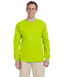 Gildan Ultra Cotton Heavyweight Long Sleeve T-Shirt G240 | Safety Green - Front