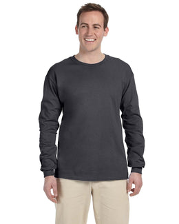 Gildan Ultra Cotton Heavyweight Long Sleeve T-Shirt G240 | Charcoal - Front