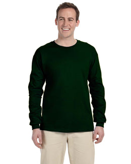 Gildan Ultra Cotton Heavyweight Long Sleeve T-Shirt G240 | Forest Green - Front
