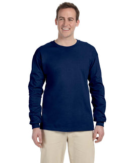 Gildan Ultra Cotton Heavyweight Long Sleeve T-Shirt G240 | Navy - Front
