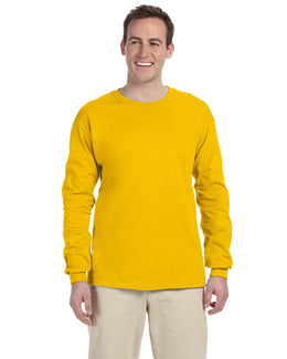 Gildan Ultra Cotton Heavyweight Long Sleeve T-Shirt G240 | Gold - Front