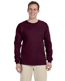 Gildan Ultra Cotton Heavyweight Long Sleeve T-Shirt G240 | Maroon - Front