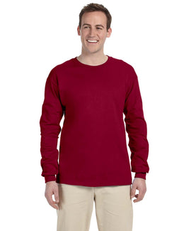 Gildan Ultra Cotton Heavyweight Long Sleeve T-Shirt G240 | Cardinal Red - Front