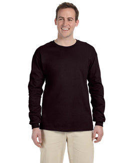 Gildan Ultra Cotton Heavyweight Long Sleeve T-Shirt G240 | Dark Chocolate - Front