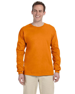 Gildan Ultra Cotton Heavyweight Long Sleeve T-Shirt G240 | S Orange - Front