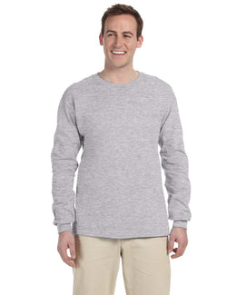 Gildan Ultra Cotton Heavyweight Long Sleeve T-Shirt G240 | Sport Grey - Front
