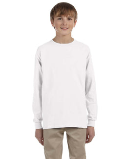Gildan Youth Ultra Cotton Long Sleeve T-Shirt G240B | White - Front