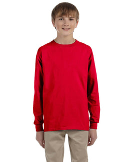 Gildan Youth Ultra Cotton Long Sleeve T-Shirt G240B | Red - Front