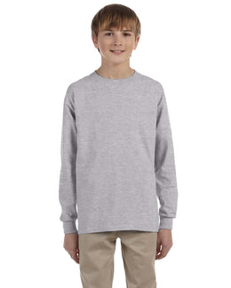 Gildan Youth Ultra Cotton Long Sleeve T-Shirt G240B | Sport Grey - Front