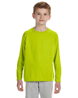 Gildan Youth 4.5 oz. Performance Long Sleeve T-Shirt G424B | Safety Green - Front
