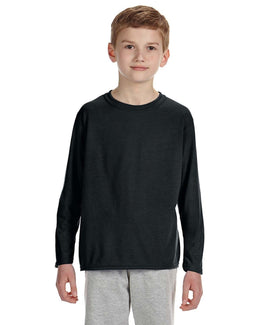 Gildan Youth 4.5 oz. Performance Long Sleeve T-Shirt G424B | Black - Front