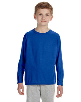 Gildan Youth 4.5 oz. Performance Long Sleeve T-Shirt G424B | Royal - Front