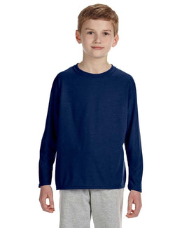 Gildan Youth 4.5 oz. Performance Long Sleeve T-Shirt G424B | Navy - Front
