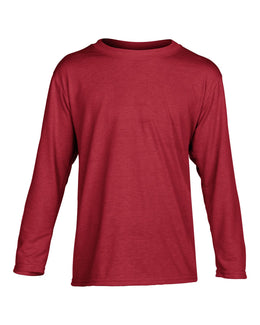 Gildan Youth 4.5 oz. Performance Long Sleeve T-Shirt G424B | Cardinal Red - Front