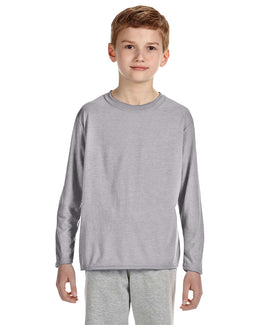 Gildan Youth 4.5 oz. Performance Long Sleeve T-Shirt G424B | Sport Grey - Front