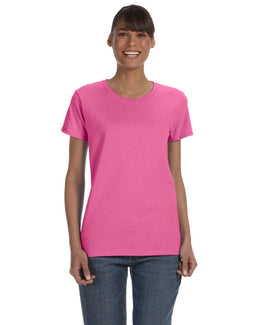 Gildan Ladies Lightweight 100% Cotton T-Shirt G500L | Azalea - Front
