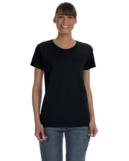 Gildan Ladies Lightweight 100% Cotton T-Shirt G500L | Black - Front