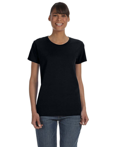 Gildan Ladies Lightweight 100% Cotton T-Shirt G500L | Black - Front