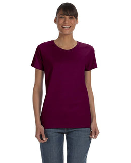 Gildan Ladies Lightweight 100% Cotton T-Shirt G500L | Maroon - Front