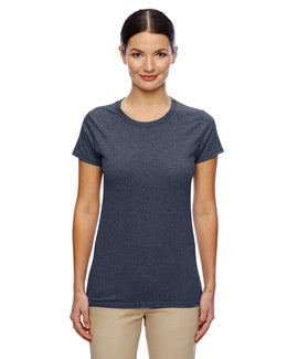 Gildan Ladies Lightweight 100% Cotton T-Shirt G500L | Heather Navy - Front