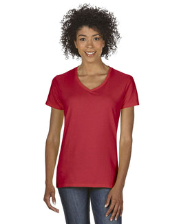 Gildan Ladies Heavy Cotton 5.3 oz. V-Neck T-Shirt G500VL | Red - Front