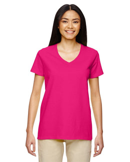 Gildan Ladies Heavy Cotton 5.3 oz. V-Neck T-Shirt G500VL | Heliconia - Front
