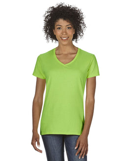 Gildan Ladies Heavy Cotton 5.3 oz. V-Neck T-Shirt G500VL | Lime - Front